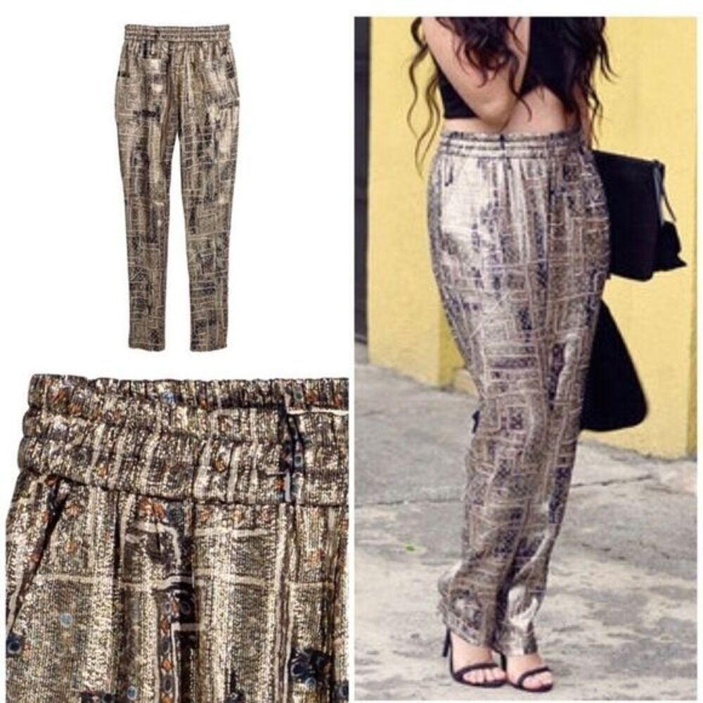 Isabel Marant for H&M collaboration metallic shimmer jogger Limited Edition
